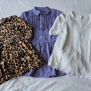 Ralph Lauren Leopard, Purple, and White Kids Blouse Trio
